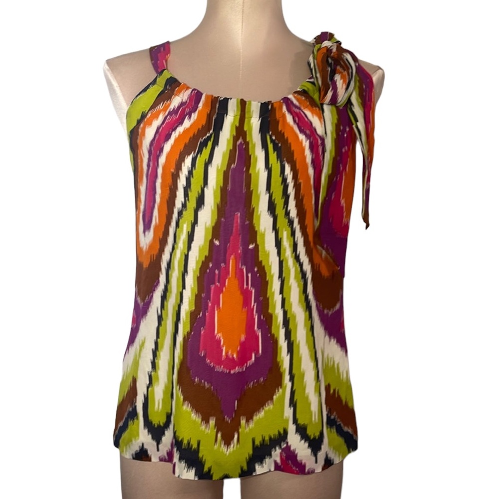 Trina Turk multi colored silk blouse. Size XS